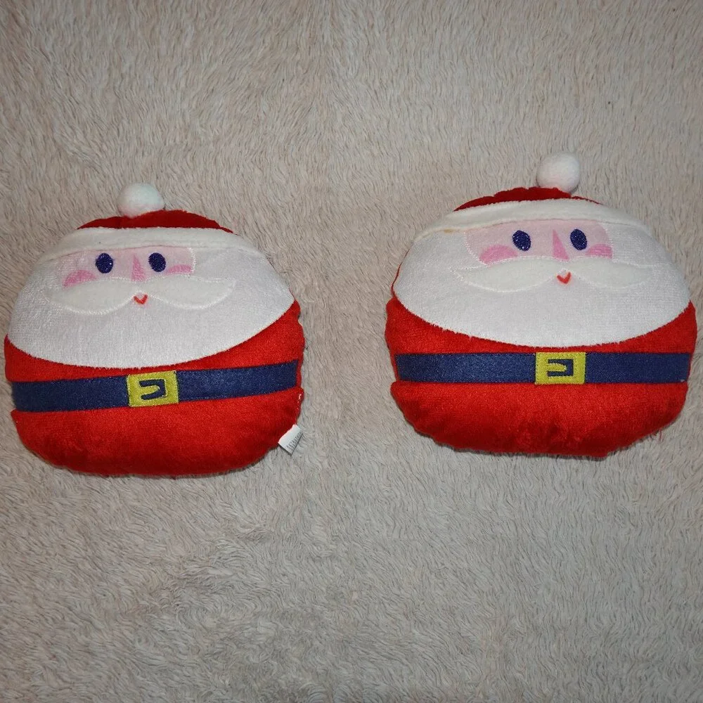 Set of 2 Soft Plush Santa Clause Pillows, approx 9